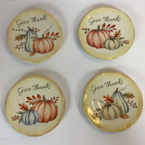 Other - Set of (4) “Give Thanks” Decor Plates